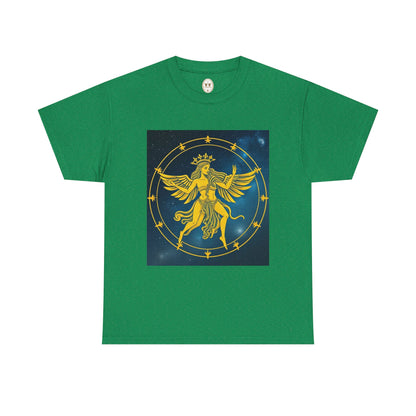 Unisex Heavy Cotton T-Shirt, Twin Angel v3, Gemini Zodiac Design