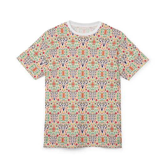 Unisex Cut & Sew T-Shirt, AOP, Aries, Zodiac, Pattern