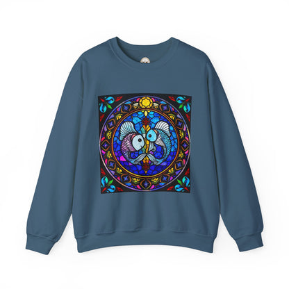 Unisex Heavy Blend™ Crewneck Sweatshirt, Glass, Pisces Zodiac Design