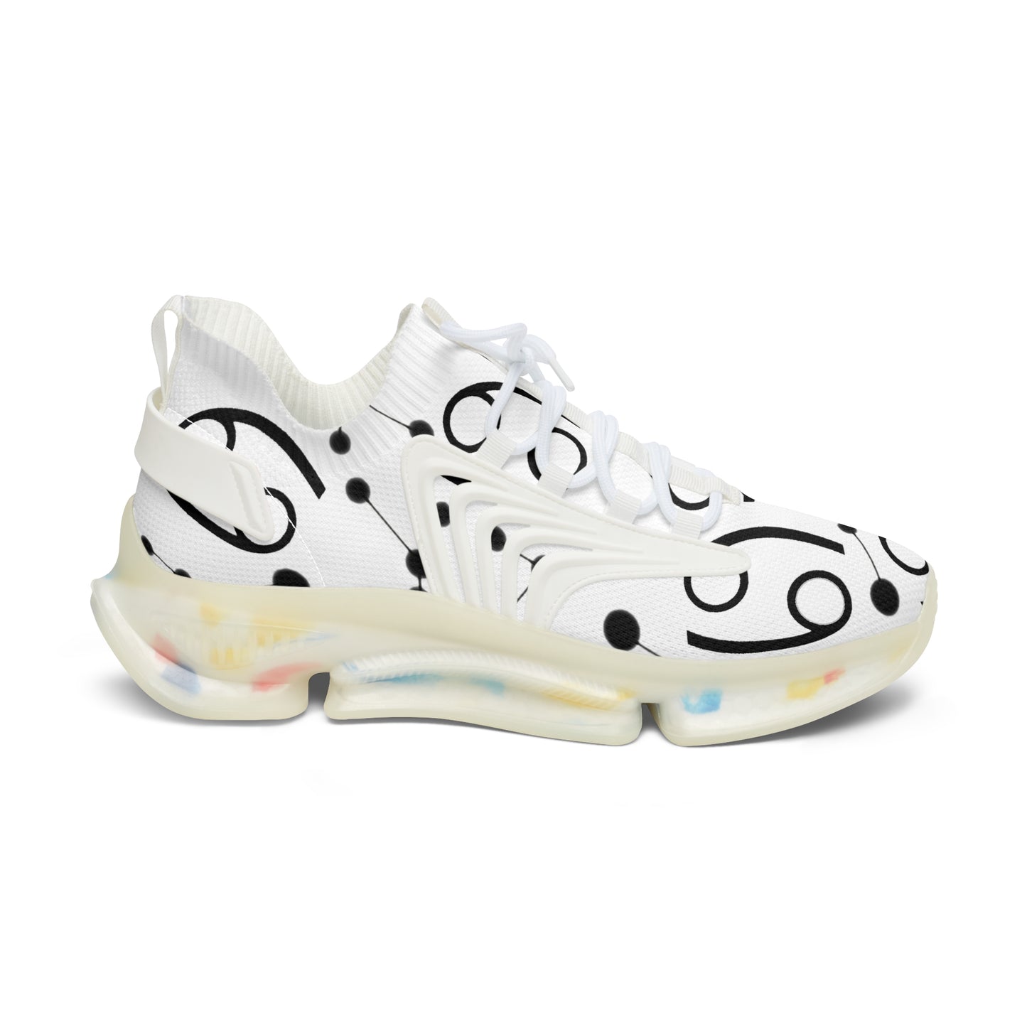 Women's Mesh Sneakers, Constellation & Symbol, Cancer Zodiac Sign, AOP