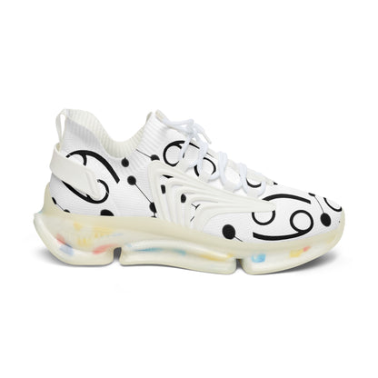Women's Mesh Sneakers, Constellation & Symbol, Cancer Zodiac Sign, AOP