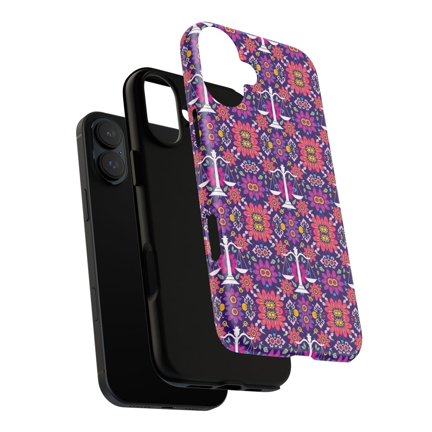 Tough Cases, Libra, Zodiac v4, Flower Pattern