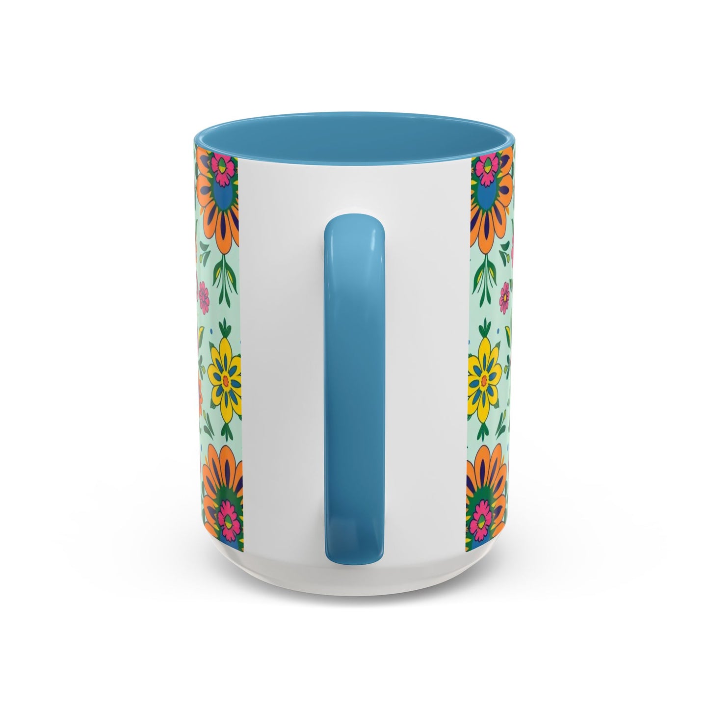 Accent Coffee Mug, Aquarius, Zodiac, Flower Pattern, (11, 15oz)