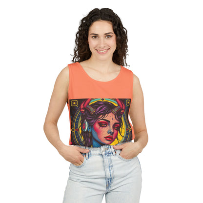 Unisex Garment-Dyed, Tank Top, Scorpio Design, Pop Art, 100% US cotton