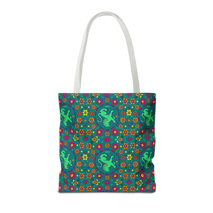 Tote Bag (AOP), Leo, Zodiac v1, Flower Pattern