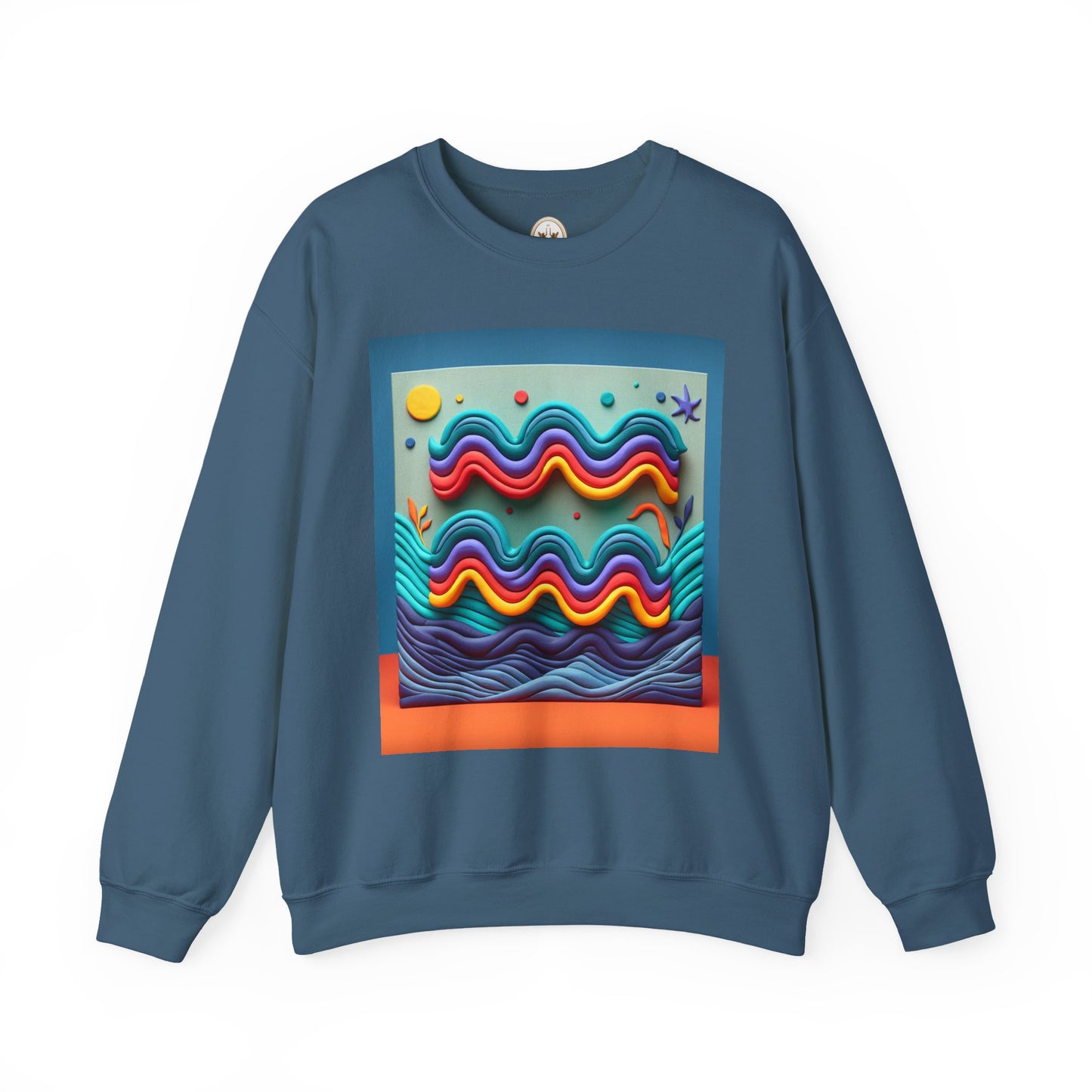Unisex Heavy Blend™ Crewneck Sweatshirt, Water Painting, Aquarius Zodiac Design
