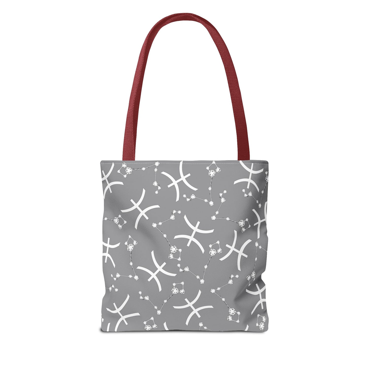 Tote Bag, Pisces Zodiac Sign, AOP, (Grey, White)