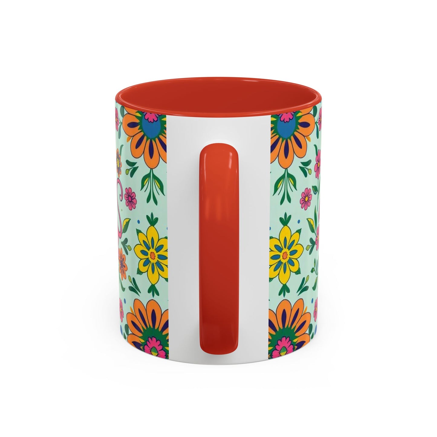 Accent Coffee Mug, Aquarius, Zodiac, Flower Pattern, (11, 15oz)