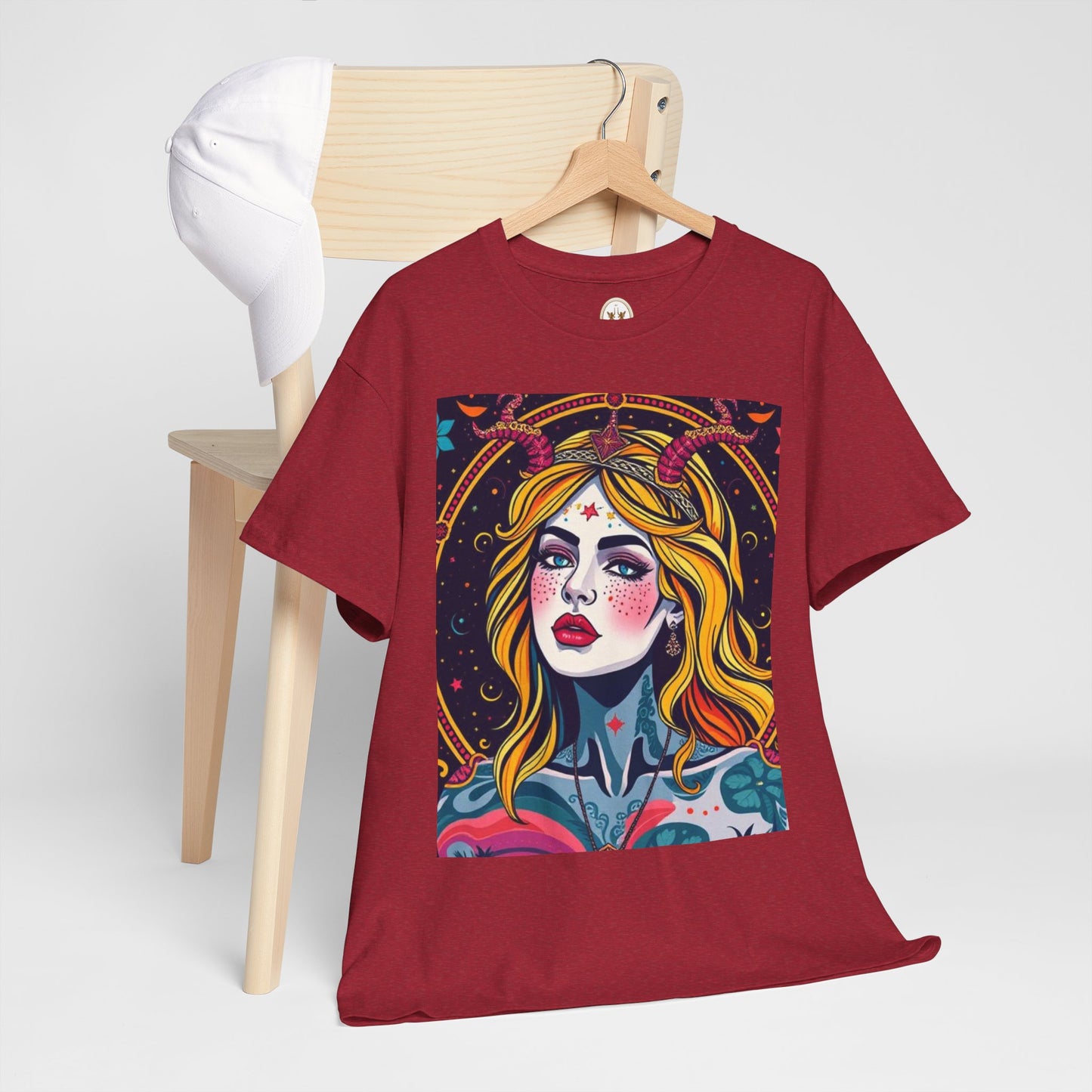 Unisex Heavy Cotton T-Shirt, Virgo, Zodiac v2, Sexy Art