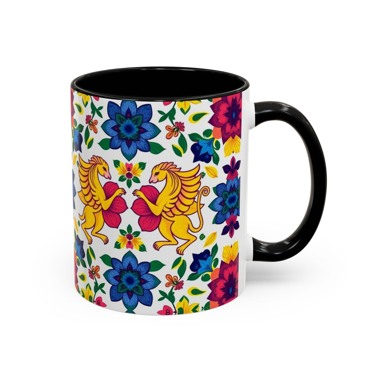 Accent Coffee Mug, Gemini, Zodiac, Flower Pattern, (11, 15oz)
