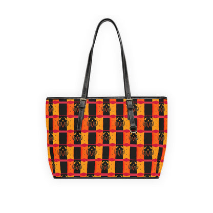 Leather Shoulder Bag, Scorpio, Zodiac v2, Shapes Pattern