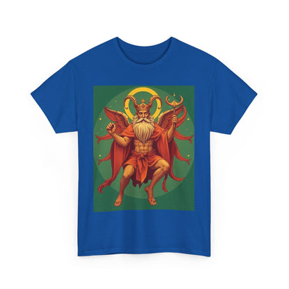 Unisex Heavy Cotton T-Shirt, Aries God 1v, Zodiac Design