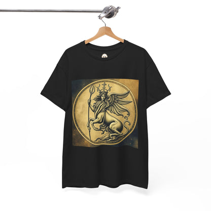 Unisex Heavy Cotton T-Shirt, Animal Angel v1, Virgo Zodiac Design