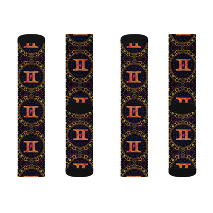 Sublimation Socks, Gemini, Zodiac v2, Pattern