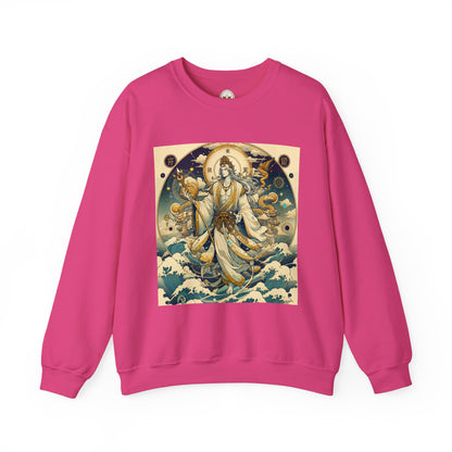 Unisex Heavy Blend™ Crewneck Sweatshirt, Anime Capricorn God,  Zodiac Design