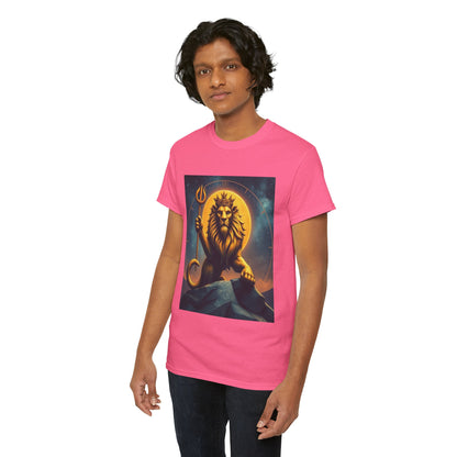 Unisex Heavy Cotton T-Shirt, King of Lions v2, Leo Zodiac Design