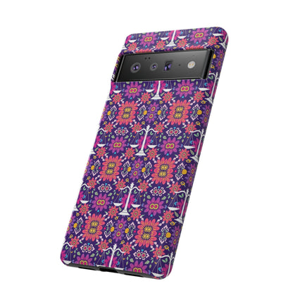 Tough Cases, Libra, Zodiac v4, Flower Pattern