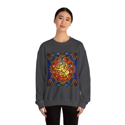 Unisex Heavy Blend™ Crewneck Sweatshirt, Glass 1, Capricorn Zodiac Design