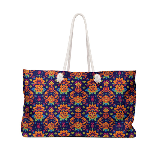 Weekender Bag, Cancer, Zodiac, Flower Pattern