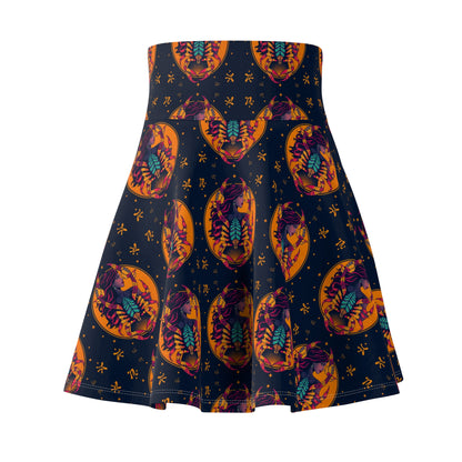 Women's Skater Skirt, (AOP), Scorpio, Zodiac v1, Sexy Pattern
