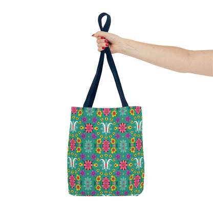 Tote Bag, (AOP), Aquarius, Zodiac v2, Flower Pattern