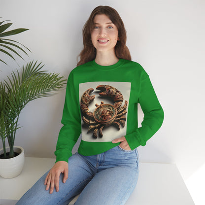 Unisex Heavy Blend™ Crewneck Sweatshirt, Crab Artifact, Cancer Zodiac Design
