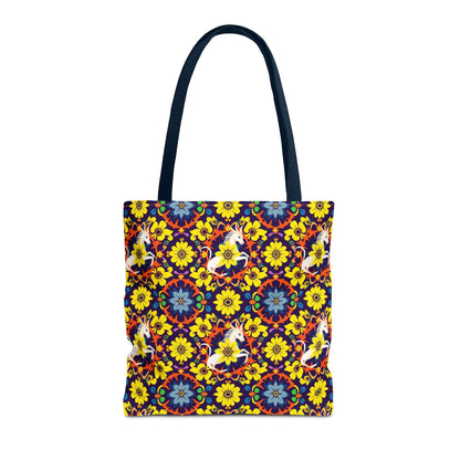 Tote Bag (AOP), Aquarius, Zodiac v1, Flower Pattern