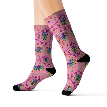 Sublimation Socks, Virgo, Zodiac v2, Jewel Pattern