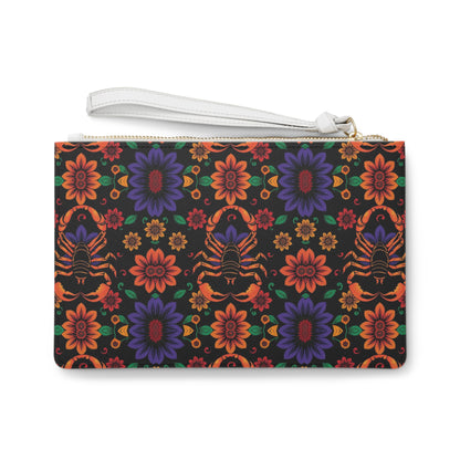 Clutch Bag, Scorpio, Zodiac, Flower Pattern
