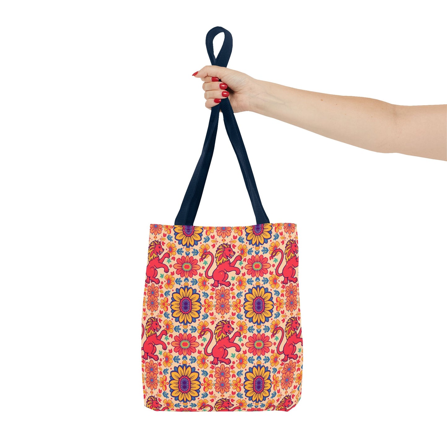 Tote Bag (AOP), Leo, Zodiac v2, Flower Pattern