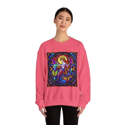 Unisex Heavy Blend™ Crewneck Sweatshirt, Glass 1, Aquarius Zodiac Design