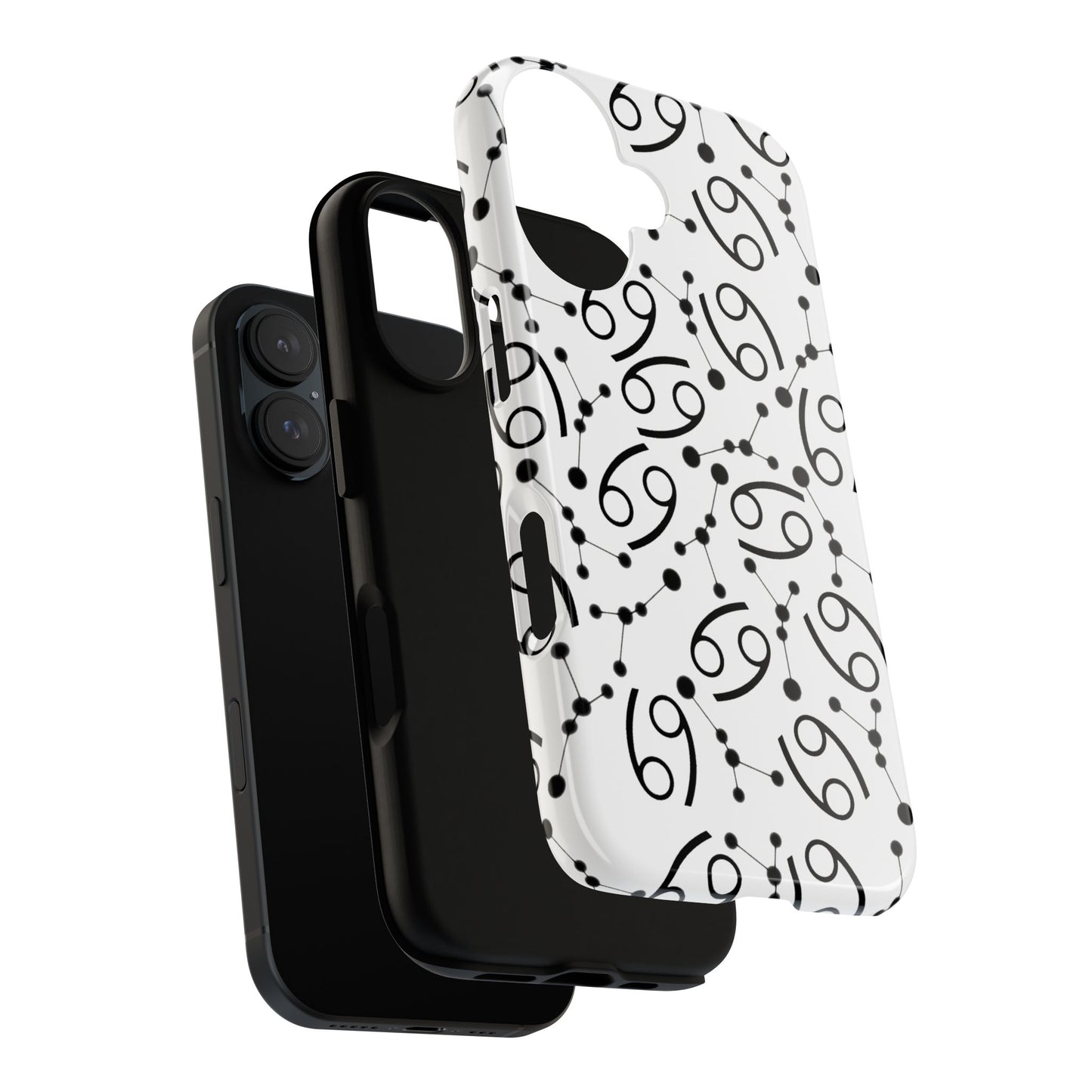 Tough Cases with the Cancer Zodiac sign for iPhone, Samsung Galaxy, and Google Pixel devices