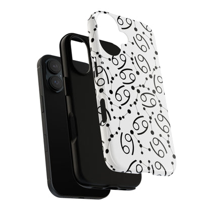 Tough Cases with the Cancer Zodiac sign for iPhone, Samsung Galaxy, and Google Pixel devices