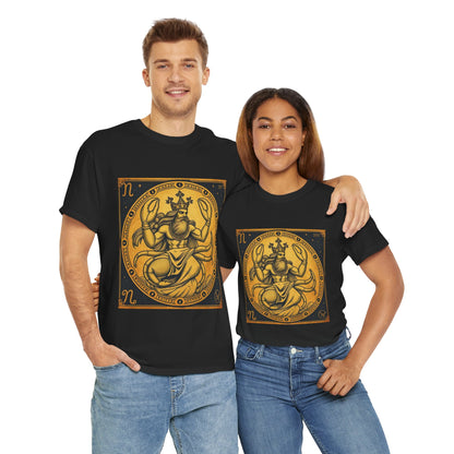 Unisex Heavy Cotton T-Shirt, Crab King, Cancer Zodiac Design