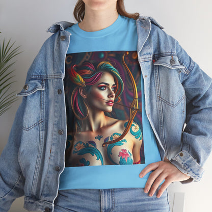 Unisex Heavy Cotton T-Shirt, Sagittarius, Zodiac v1, Sexy Art