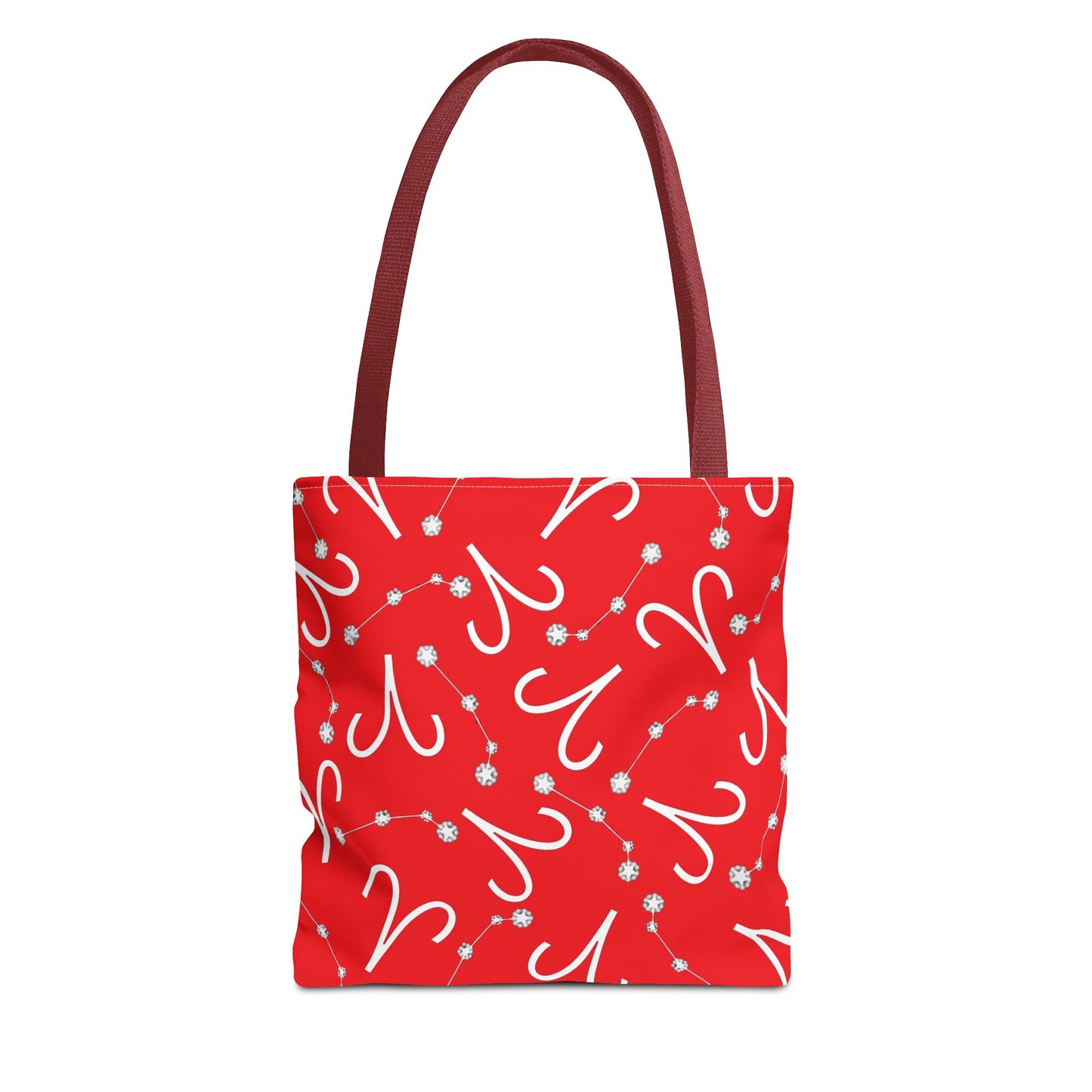 Tote Bag, Aries Zodiac Sign, AOP, (Red, White)