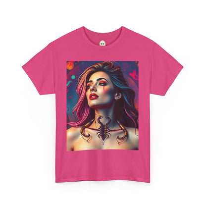 Unisex Heavy Cotton T-Shirt, Scorpio, Zodiac v1, Sexy Art