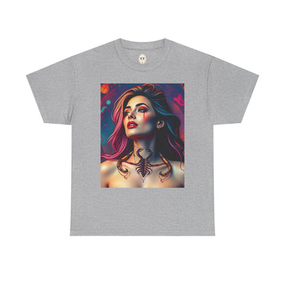 Unisex Heavy Cotton T-Shirt, Scorpio, Zodiac v1, Sexy Art