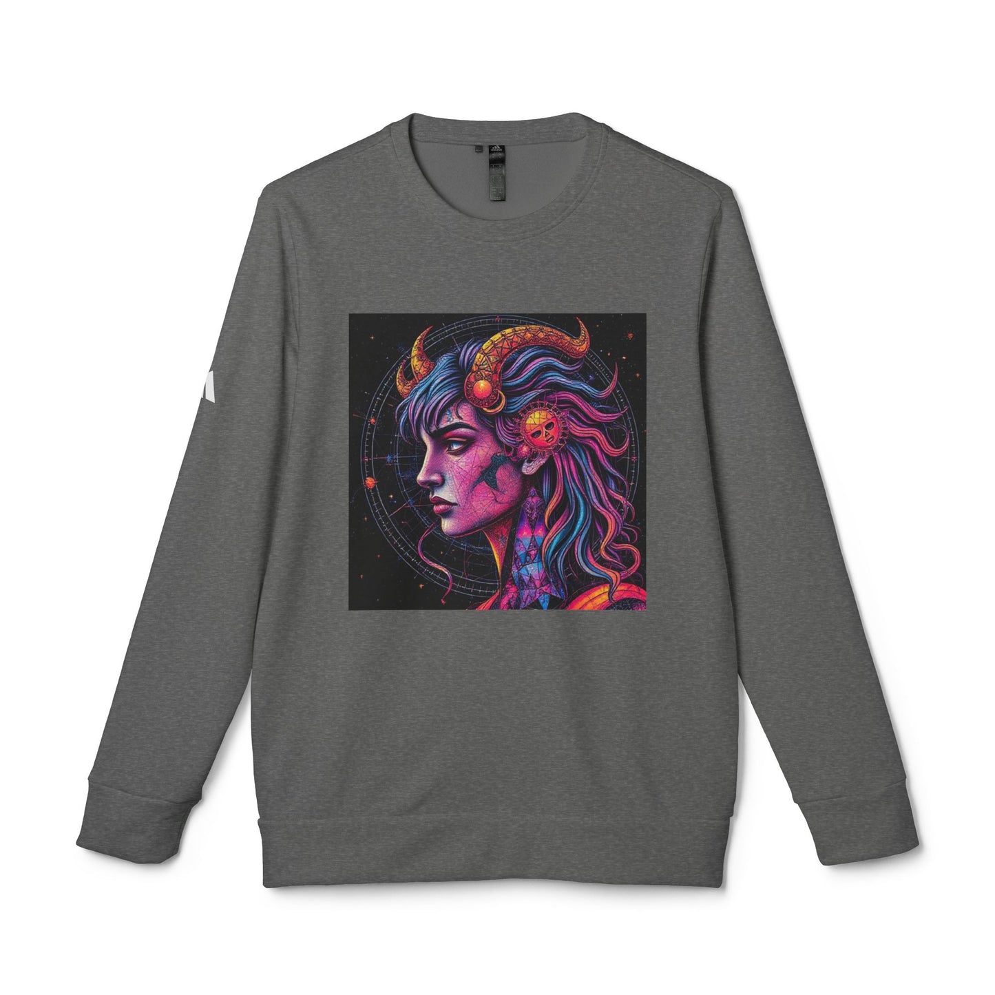 Adidas, Unisex Fleece Crewneck Sweatshirt, Virgo, Pop Art, Zodiac