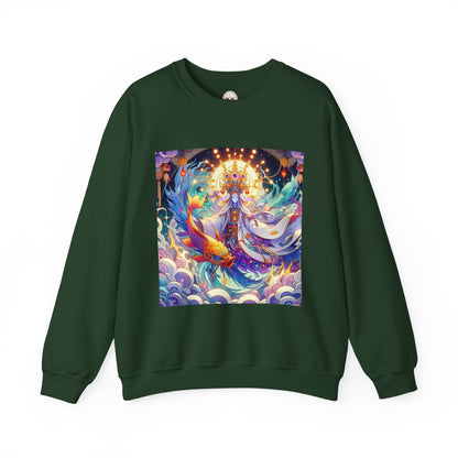 Unisex Heavy Blend™ Crewneck Sweatshirt, Anime Pisces King, Zodiac Design