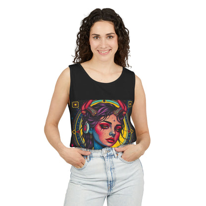 Unisex Garment-Dyed, Tank Top, Scorpio Design, Pop Art, 100% US cotton