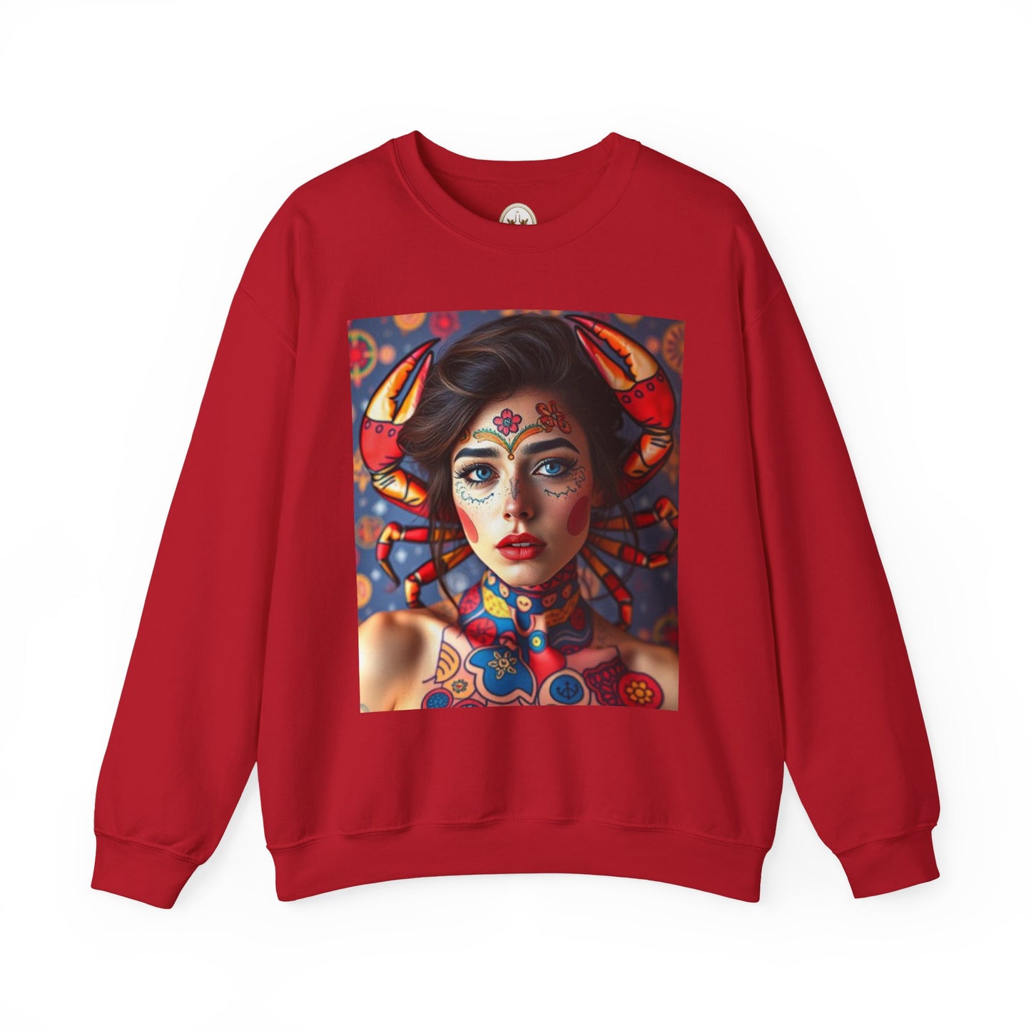 Unisex Heavy Blend™ Crewneck Sweatshirt, Cancer, Zodiac v2, Sexy Pattern