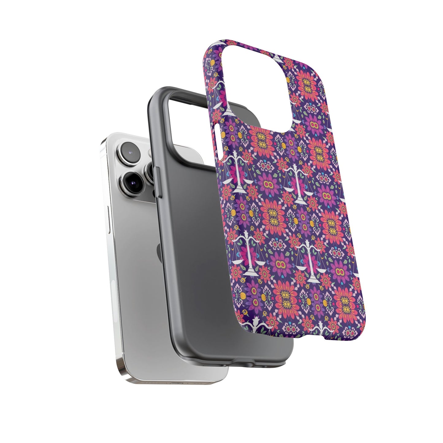 Tough Cases, Libra, Zodiac v4, Flower Pattern