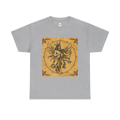 Unisex Heavy Cotton T-Shirt, Pencil Art, Gemini Zodiac Design