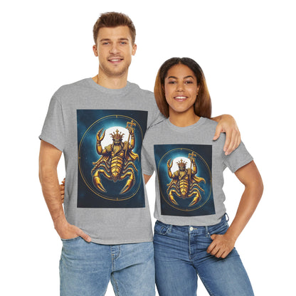 Unisex Heavy Cotton T-Shirt, Moon v1, Scorpio Zodiac Design