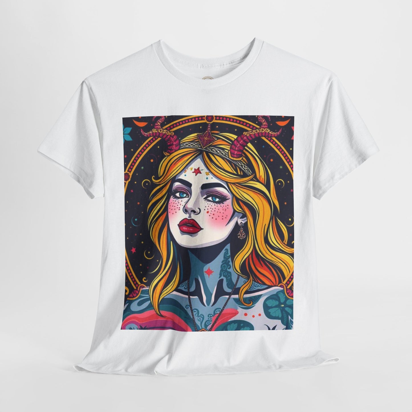 Unisex Heavy Cotton T-Shirt, Virgo, Zodiac v2, Sexy Art