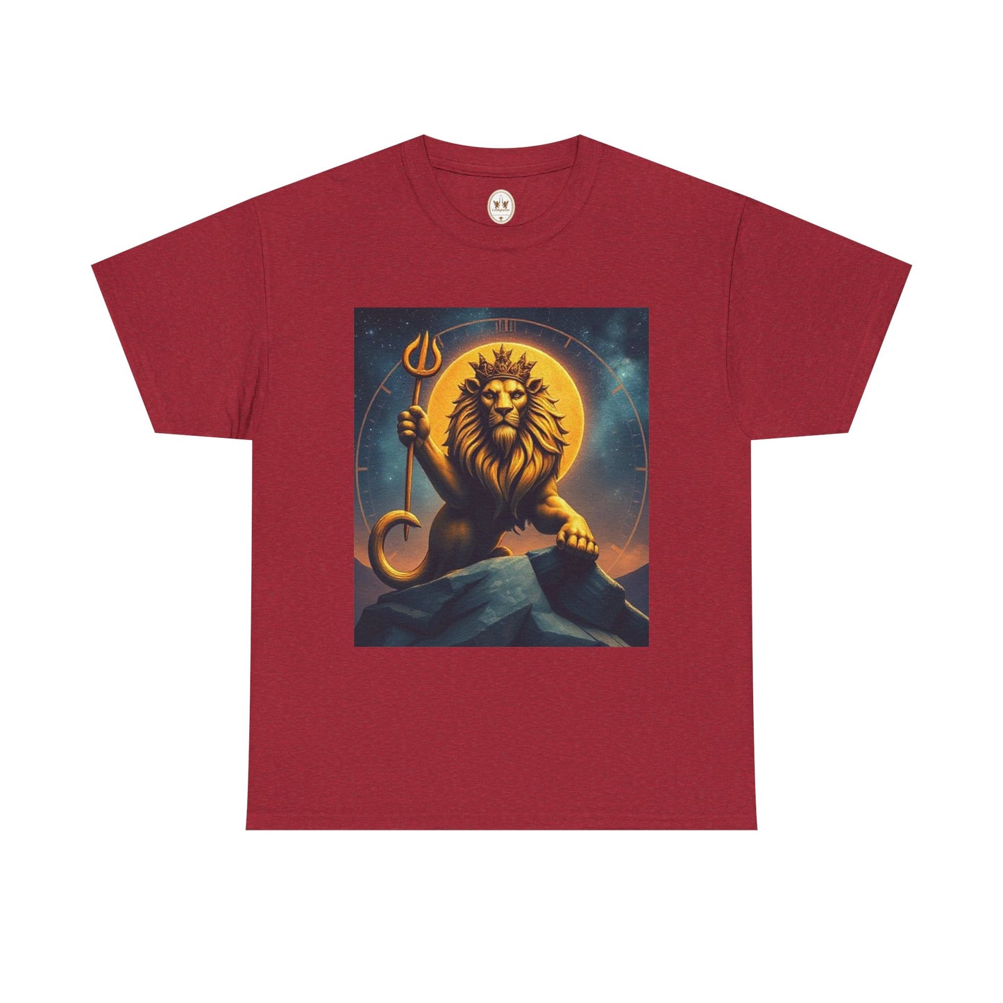 Unisex Heavy Cotton T-Shirt, King of Lions v2, Leo Zodiac Design