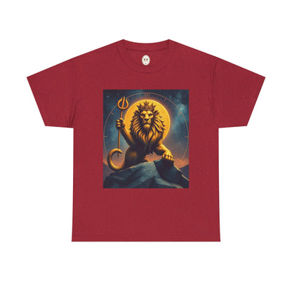 Unisex Heavy Cotton T-Shirt, King of Lions v2, Leo Zodiac Design