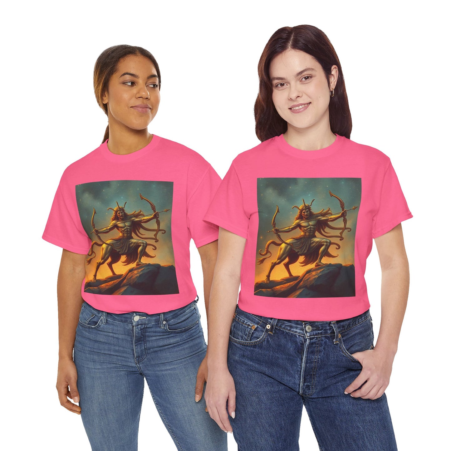Unisex Heavy Cotton T-Shirt, Arrow Centaur, Sagittarius Zodiac Design