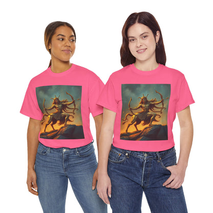 Unisex Heavy Cotton T-Shirt, Arrow Centaur, Sagittarius Zodiac Design